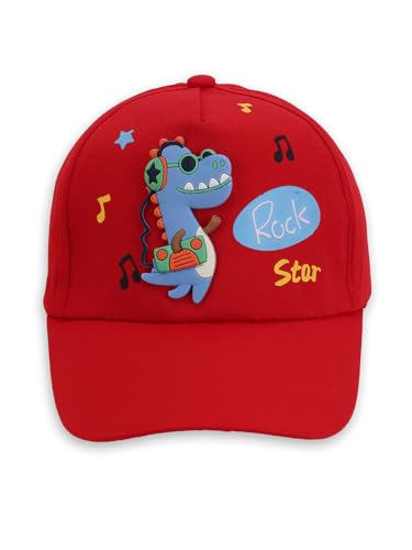 Image of PASSION PETALS Summer Dino Rockstar Baseball Cap for Kids Boys and Girls 2-4Years