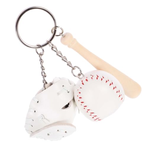Toddmomy Baseball Keychain for Boys Girls Keyring Pendant Bat and Mini Baseball Fashion Keychain for Occasion