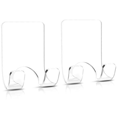 VIS'V Shower Wall Razor Holder, Acrylic Adhesive Razor Hooks for His and Hers, Waterproof, Clear, 2 Pcs