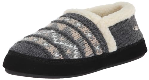Image of Acorn Soft & Cozy House Slippers for Women - Fleece Lining, Suede Rand, Rubber Sole, Cloud Cushion for Indoor/Outdoor, Nordic Grey, 8-9