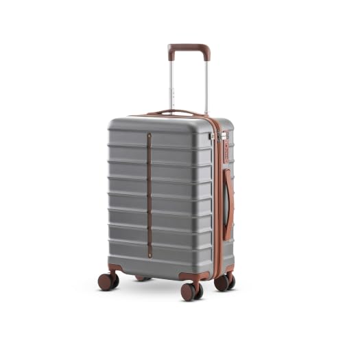 Image of Assembly Odyssey 20 Inch (55cm) Cabin Trolley Bag Hard Shell Polycarbonate Suitcase Lightweight with TSA Lock 8 Spinner Wheels Carry On Luggage Grey