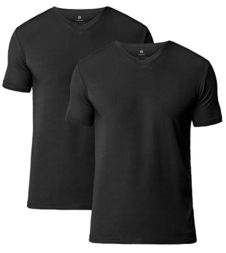 LAPASA Pack de 2 Camisetas de Hombres Manga Corta de Austria Lenzing Micromodal® (Origen Natural) Camiseta Interior M07/M08