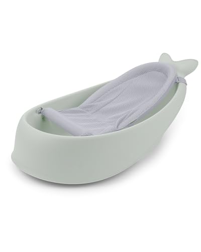 Image of Skip Hop Infant Bath Tub 3-Stage Grow with Baby Smart Sling MOBY Bathtub Sage Age 0+