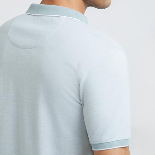 Image of Raymond Men Modern Fit Solid Pattern Pure Cotton Polo Neck Half Sleeve Casual T-Shirt