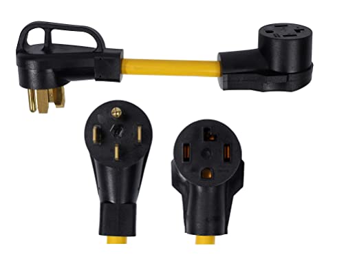 ONETAK NEMA 14-50P to 14-30R Power Cord Adapter, 120V/240V, 30 Amp, 4 Prong Male Plug to 4 Prong Female Outlet, for Welder, Dryer, Generator, RV