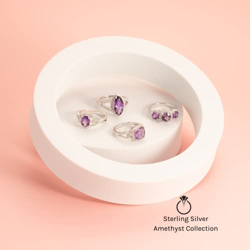 PEORA 925 Sterling Silver Lace Ring for Women Various Gemstones Oval Shape Sizes 5 to 94