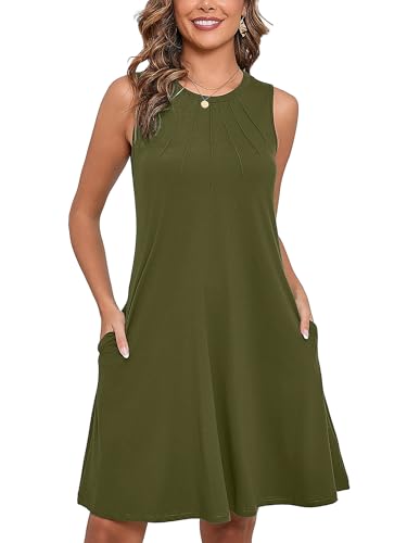 Image of Heymoments Women Sleeveless Summer Beach Dresses with Pockets