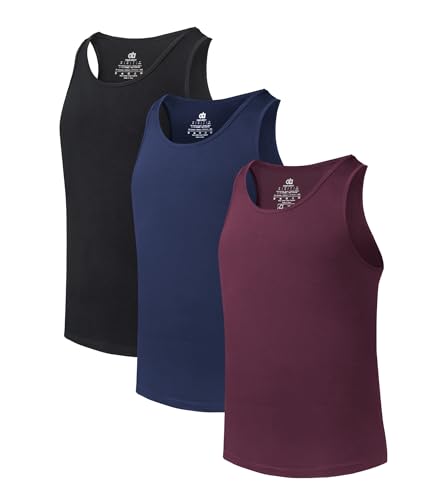 DAVID ARCHY Men's Tank Top Bamboo Rayon or Cotton Undershirts Tank Shirt Moisture-Wicking A-Shirt for Men, 3 or 5 Pack