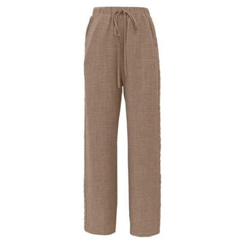 Linen Pants for Women High Waist Palazzo Pants Casual Beach Summer Boho Wide Leg Pants4