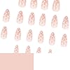 Polka Dot Press on Nails Short Almond Fake Nails Cute False Nails Press ons with White Dots Design Full Cover Stick on Nail for Women Manicure,Glossy | Reusable | Nail Sticky Tab | Easy Apply | 24Pcs