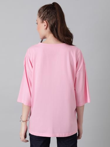 Image of KOTTY Women's Cotton Blend Solid Oversized T-Shirts