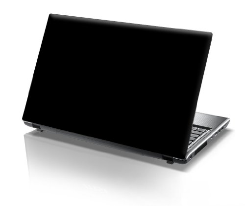 TaylorHe Folie Sticker Skin Vinyl Aufkleber mit bunten Mustern für 15 Zoll 15,6 Zoll (38cm x 25,5cm) Laptop Skin uni schwarz