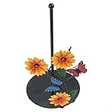 Zilimontt Papierhandtuchhalter aus Eisen in Sonnenblumenform, für Küche und Esszimmer, floraler Handtuchständer mit stabilem Boden, 33 x 18 cm, dekoratives Wohndekor-Zubehör (Der Schmetterling)