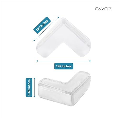 Image of Table Corner Protectors for Furniture - Silicone Corner Guards Self-Adhesive, 16 Pcs - Clear Furniture Corner & Edge Safety Bumpers - Sharp Edge Protector Pads for Desk, Glass Tables, L Shape