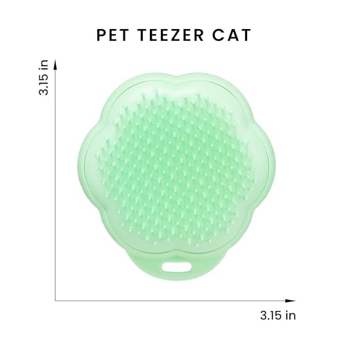 Tangle Teezer Pet Teezer Katzenbürste – Für Katzen mit kurzem bis mittellangem Fell – Pflegebürste für Katzen mit zweistufigen Borsten, die Glanz und Glätte verleiht – Grün
