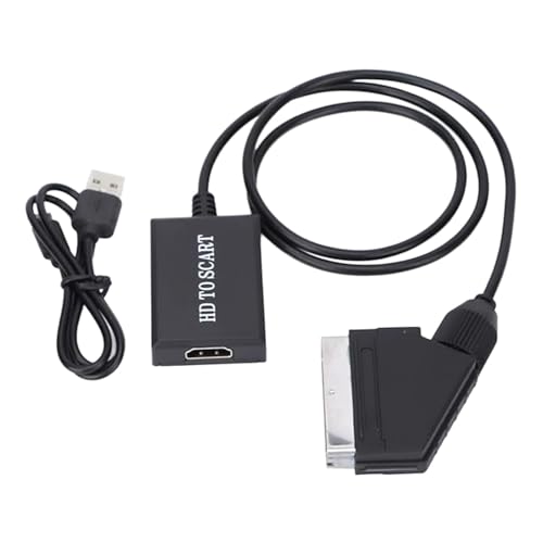 Shurhome SCART a HDTV con salida de vídeo de sonido integrado, 1080P, resolución 720p, imágenes claras, convertidor de vídeo portátil