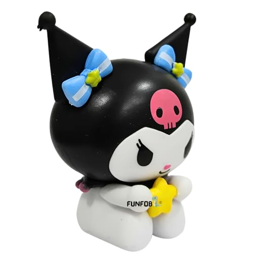 Image of FUNFOB Kuromi Action Figure Height -7.5cm Collectible Figurine PVC Multicolour | Kuromi White Black with Star