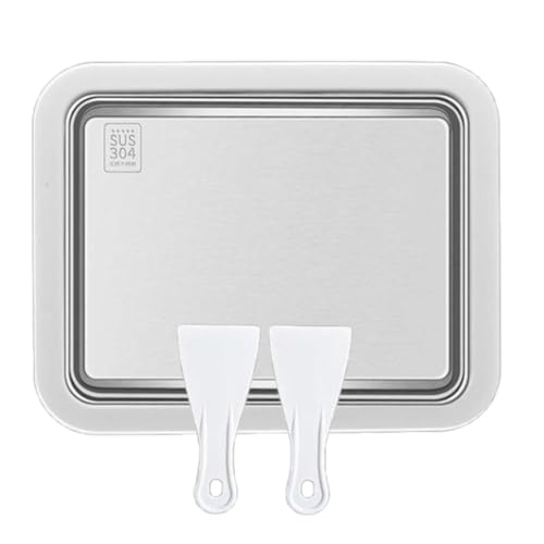 Máquina de yogur frito | Bandeja para máquina de rollo de helado, bandeja manual de acero inoxidable portátil para cocina, plato de frutas, refrigerador