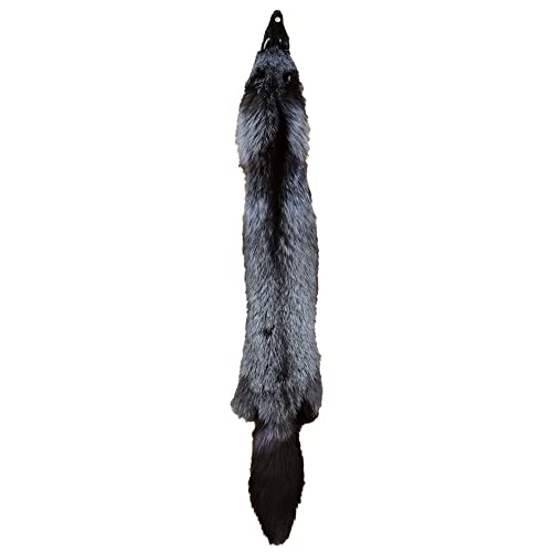 Natural Tanned Silver Fox Hides Fur Pelts Graded 1 Fox Skin Hides for Fly Tying Crafts Fur Coats Trapping Fur Taxidermy Decor Scraps 44-49 inch Silver