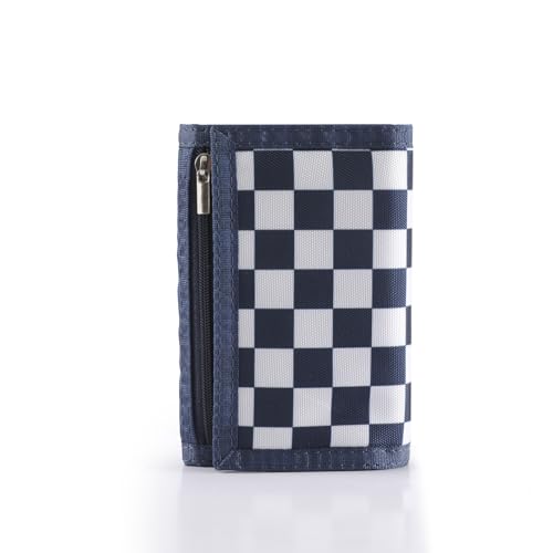 Nitort Carteira Infantil Esportiva RFID, Azul, Unissex, Criança, Lona Durável e Nylon, Zíper, 4 Compartimentos, 2 Bolso, Photo e Cartão de Crédito, 8 cm x 12 cm x 1.3 cm