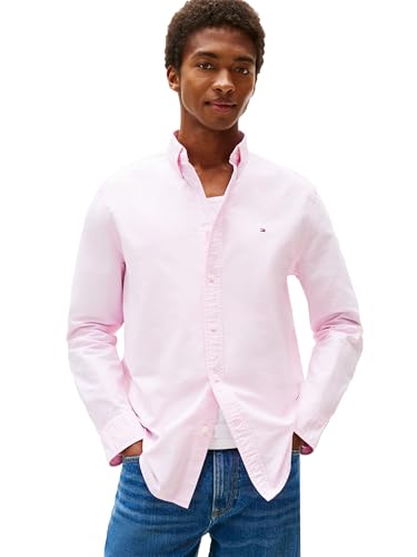 Image of Tommy Hilfiger Men's Long Sleeve Oxford Shirts in Regular Fit, Men's Button Down Shirts, Also Available in Big and Tall