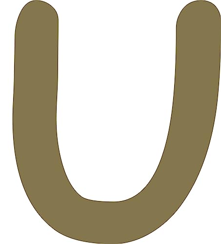 Kleckerliese Lettere dell'alfabeto 10 cm autoadesive da parete per finestre, porte, barche, auto, cameretta dei bambini, adesivi a U – altezza 10 cm, colore oro