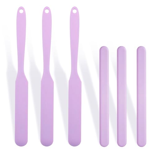 Image of 6Pcs silicone wax applicator Non-stick Waxing Applicator Hair Removal Sticks Applicator Spatula Reusable Hard Wax Scraper for Home Salon Body Use (Purple)