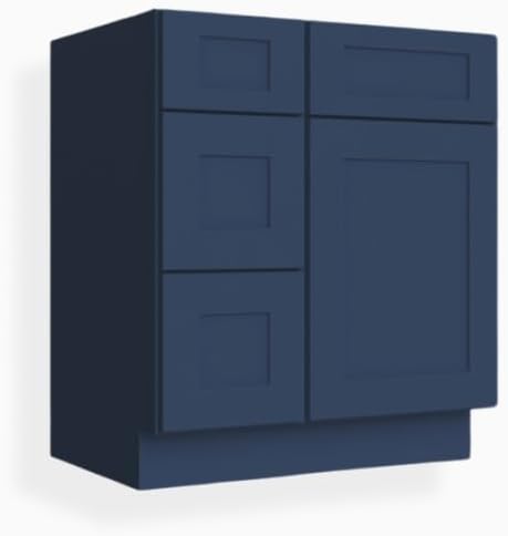 Combo Bathroom Vanity Cabinet with Drawers on The Left (36" W x 34.5" H x 21" D) and Over-The-Toilet Storage Cabinet (24" W x 42" H x 12" D) - Shaker Espresso