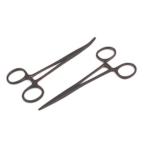 AAProTools Lot of 2 Straight & Curved Crile Hemostat Forceps Locking Clamps 5.5