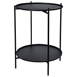 beistelltisch rund glas Kaffee/Beistelltisch Beistelltisch rund 35cm H50cm Metall Schwarz Couchtisch Wohnzimmertisch Kaffeetisch