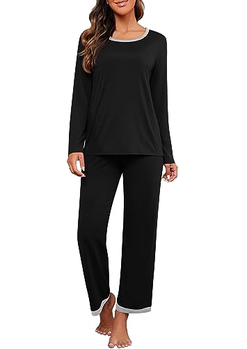 PrinStory Pyjama Femme Doux Et Confortable | 95% Viscose 5% Élasthanne | Taille S à 2XL