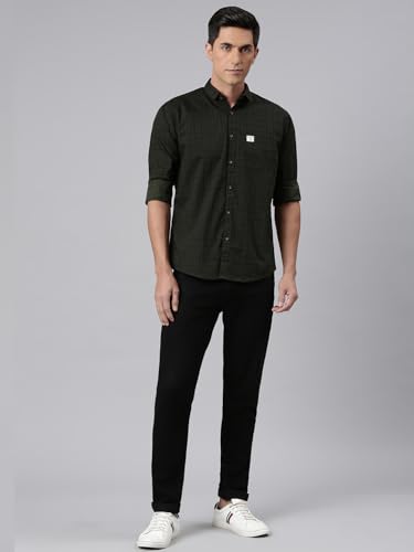 Image of Majestic Man Men's Comfort Slim Fit Pure Cotton Opaque Checked Casual Shirt