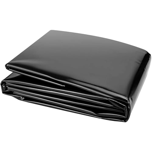Revestimiento de estanque resistente de 4 x 6 m, membrana de jardín negra para estanques de peces, jardines acuáticos y paisajismo, forro plegable preformado para estanques