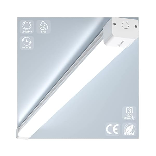 Feuchtraumleuchte LED 120cm 36W 3600lm Deckenleuchte Garage IP66 Wasserfest Kellerlampe, 5000K LED Deckenleuchte Keller…