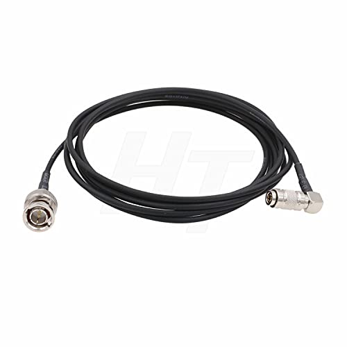 HangTon 3G HD-SDI ビデオケーブル Blackmagic カメラビデオアシストモニターとハイパーデッキシャトル用 (1.5m L字型DIN 1.0/2.3 - オスBNC)