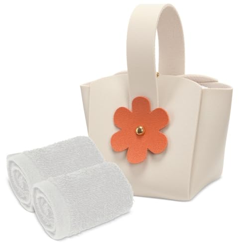 Set 10 Bolsitos con toallas, cada bolso incluye 2 toallas de 30x30cm,servidos en surtido de 5 colores, detalle original para bodas,bautizos,comuniones y cumpleaños, detalle para todas las edades
