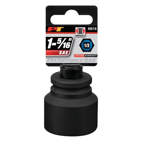 Image of Performance Tool M818 1 /2-Inch Drive 1-5 /16-Inch Impact Socket - Heavy Duty Socket for High Torque Applications with Industrial-Grade Strength and Durability