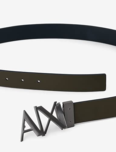 Armani Exchange Men's Reversible Logo Hinge Plate Belt4