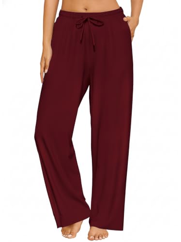 Image of FLYCURVY Plus Size Women Pajama Pants Soft Long Sleep Lounge Pants Drawstring Star Floral Printed with Pocket L-5XL