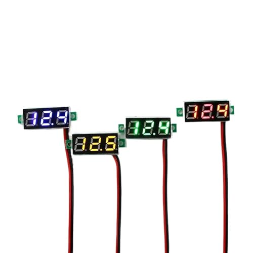 0.28インチ DC LED デジタル電圧計 0-100V 電圧計 自動車 モバイル電源電圧テスター 検出器 12V レッド グリーン ブルー イエロー (DC 2.5-30V レッド)