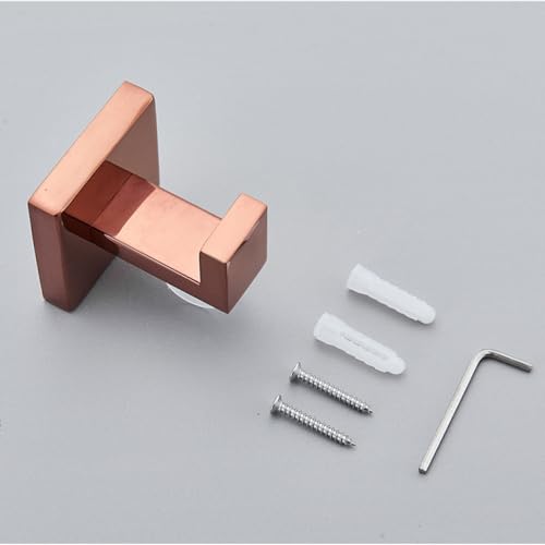 Juego de accesorios para baño de oro rosa con toallero moderno 6