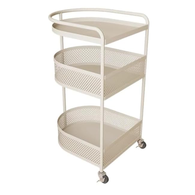 3 Tier Storage Rack Metal Side Tables Snack Cart End Table with Storage for Living Room Small Apartment Heavy Duty(White)-WGfgowab