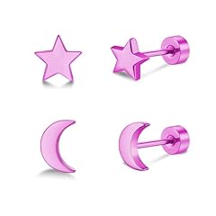 Moon & Star - Pink - 5MM
