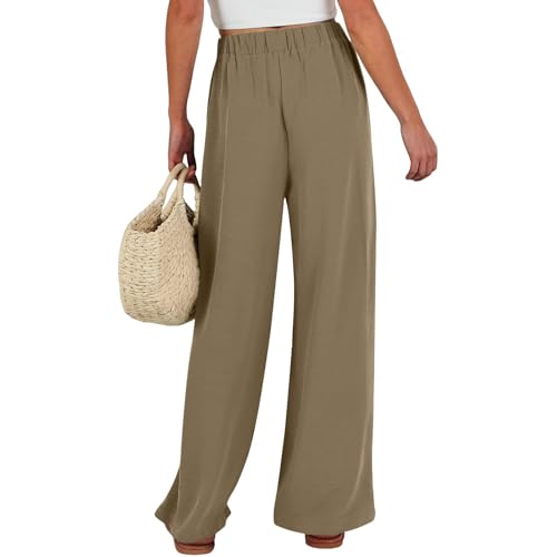 Women's High Waist Adjustable Tie Knot Flowing Wide Leg Dressy Casual Loose Fit Fashion Pants3