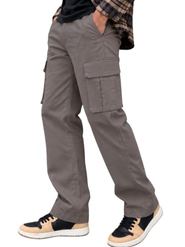 Image of Leriya Fashion Men's Loose Low-Rise Baggy Cargo Pants - Cotton Trousers with Adjustable Drawstring Waist - Casual Streetwear Utility Cargos | Men Relaxed Fit Pants Relaxed Fit Pant