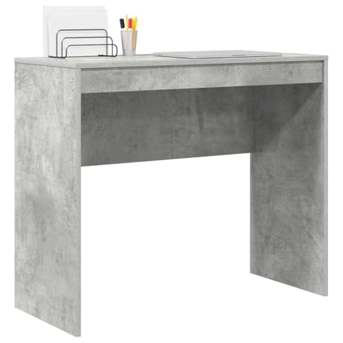 vidaXL Escritorio Gris Concreto con Cajón | Diseño MDF Moderno | Tamaño Compacto 90 x 40 x 76 cm | Ideal para Oficina y Estudio Minimalista