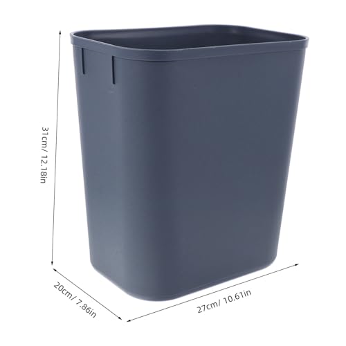 Caneca de basura rectangular pequeña gris de plástico miniatura 2