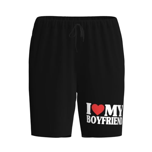 I Love My Boyfriend Pajama Shorts for Men, Men's Pajama Bottoms, Sleepwear for Summer2