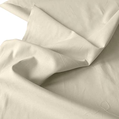 TOLKO 50cm Baumwollstoff Meterware uni | Popeline Stoff aus ÖkoTex Baumwolle in leuchtenden Farben | Kleiderstoff Dekostoff Vorhangstoff Bezugsstoff Patchwork Kinder Stoffe zum Nähen (Beige)