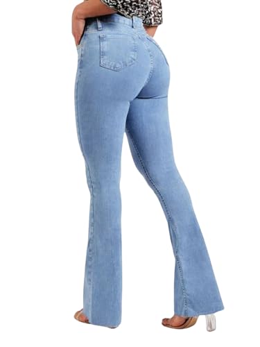 Butt Lifting Jeans for Women Bootcut Stretchy Tummy Control High Waisted Flare Jeans Curvy Skinny Denim Pants